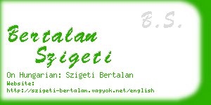 bertalan szigeti business card